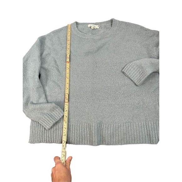 H&M LOGG Womens Sweater Crew Neck Long Sleeve Side Tie Blue Size M missing one r - Picture 10 of 12